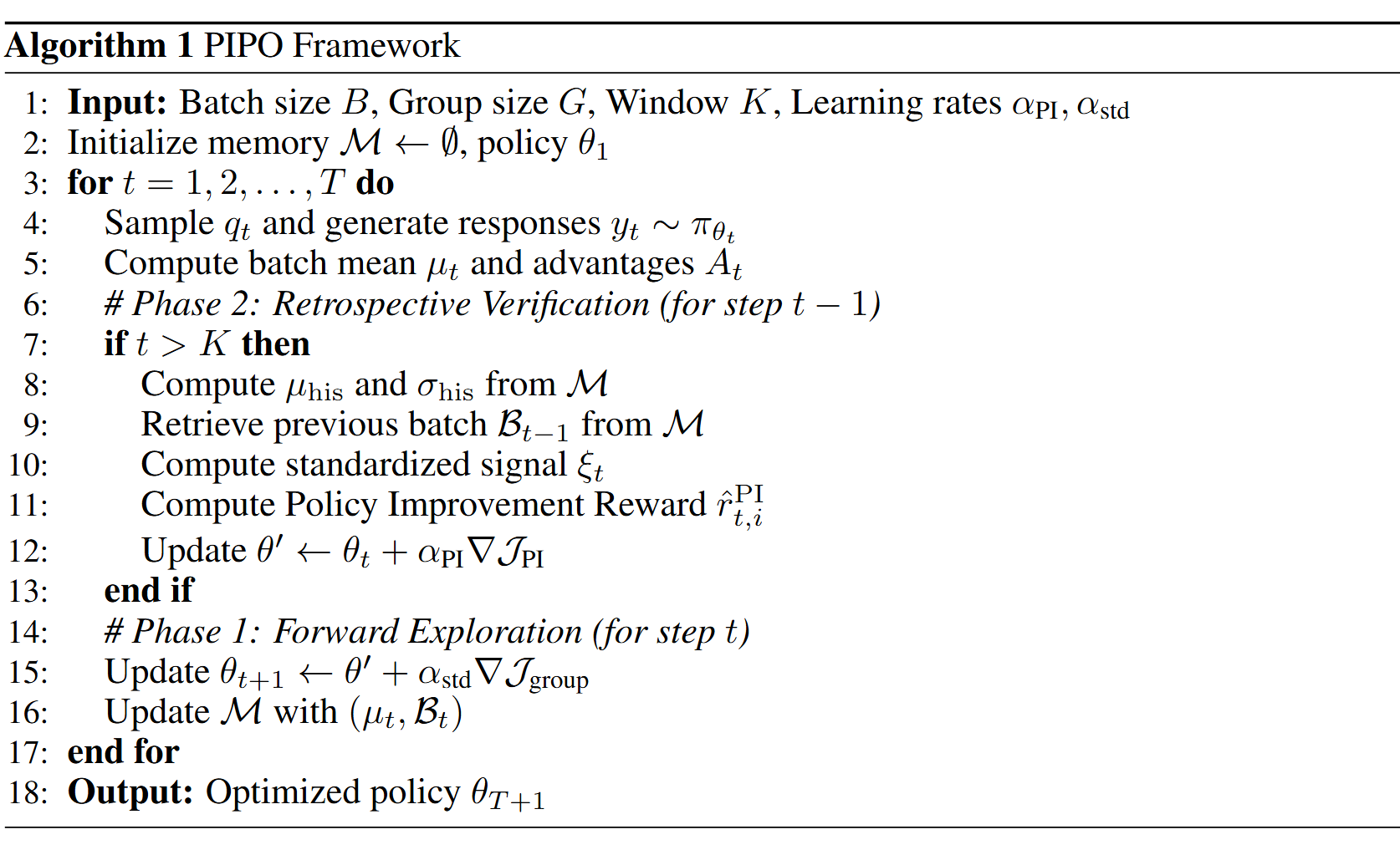 PIPO Framework Algorithm